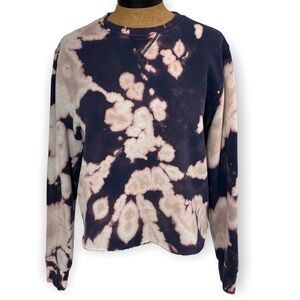 Gap Long sleeve ice dye tie-dye cropped sweatshirt Sz Sm boxy fit in purple pink